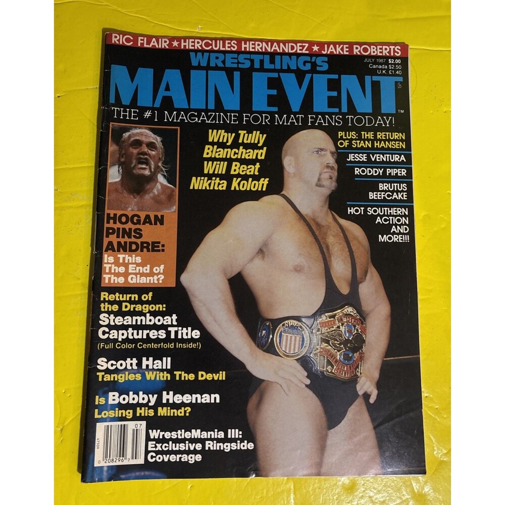 Wrestling's Main Event Magazine July 1987 Tully Blanchard Hulk Hogan WWF Heenan